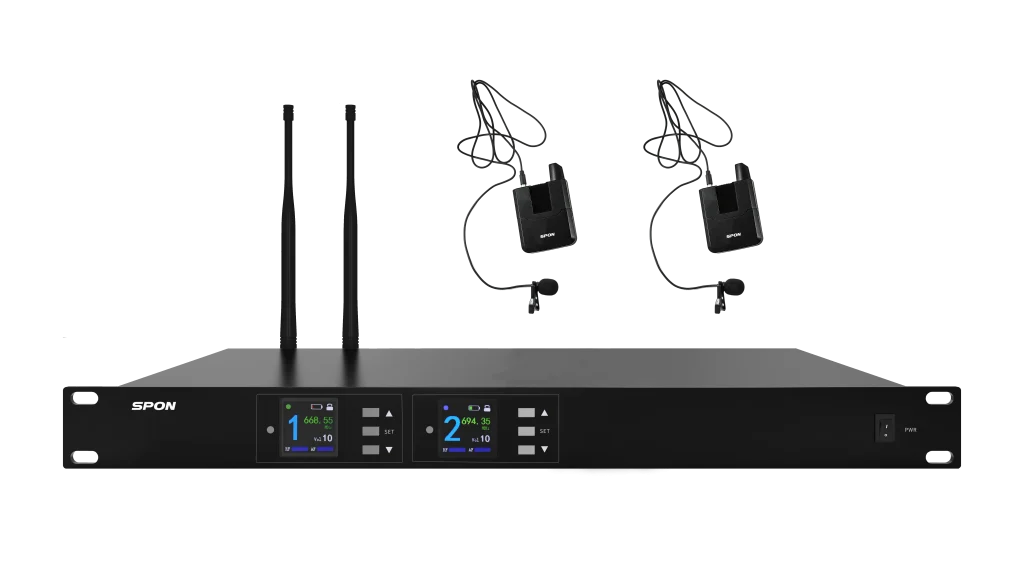 Bộ 2 Micro không dây UHF cài cổ áo SPON LCS-2340B