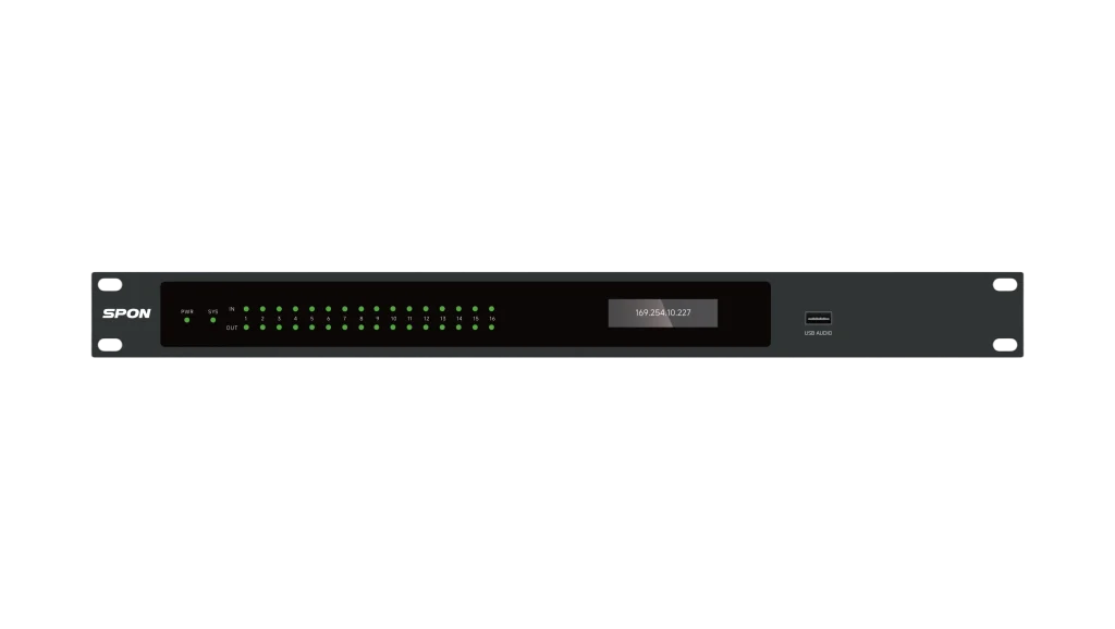 Bộ ma trận xử lý âm thanh kỹ thuật số 16x16 DANTE SPON SAP-F1616DT